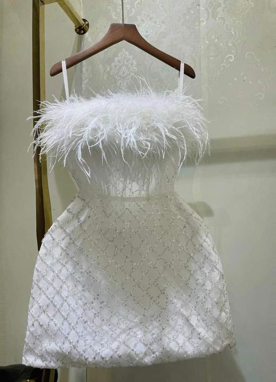 Sexy Sheath Straps White Homecoming Dress 16th Birthday Outfits P1838