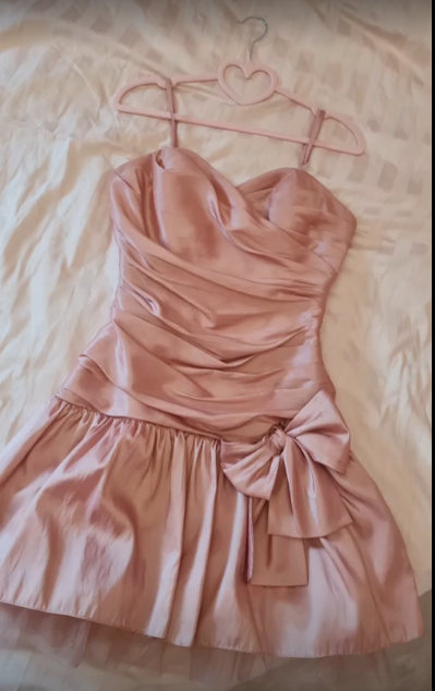 amakanas-satin pink color homecoming dresses tight hoco dresses gh5805