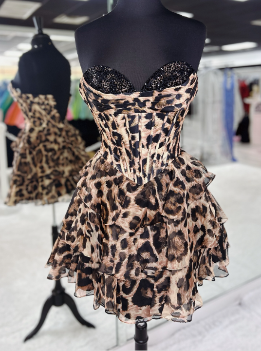amakanas-_____ Fashion leopard print exquisite beaded sequins short homecoming dresses tight hoco dresses corset dress gh5811