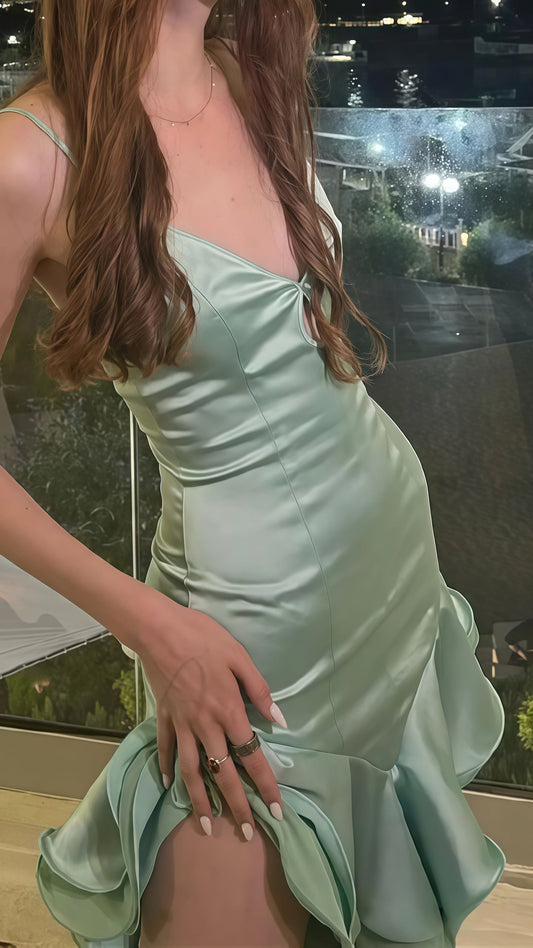 Sage Green Bodycon Homecoming Dress, Mini Evening Party Dresses,AST1809