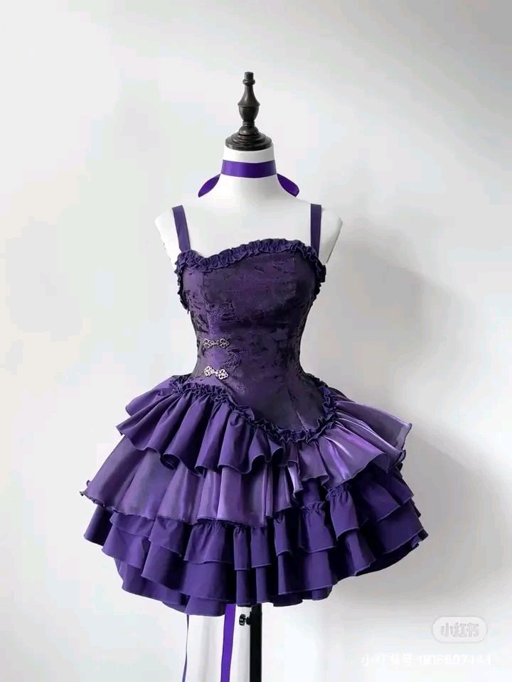 amakanas-Purple Short Satin Princess Sweet Homecoming Dress gh5768