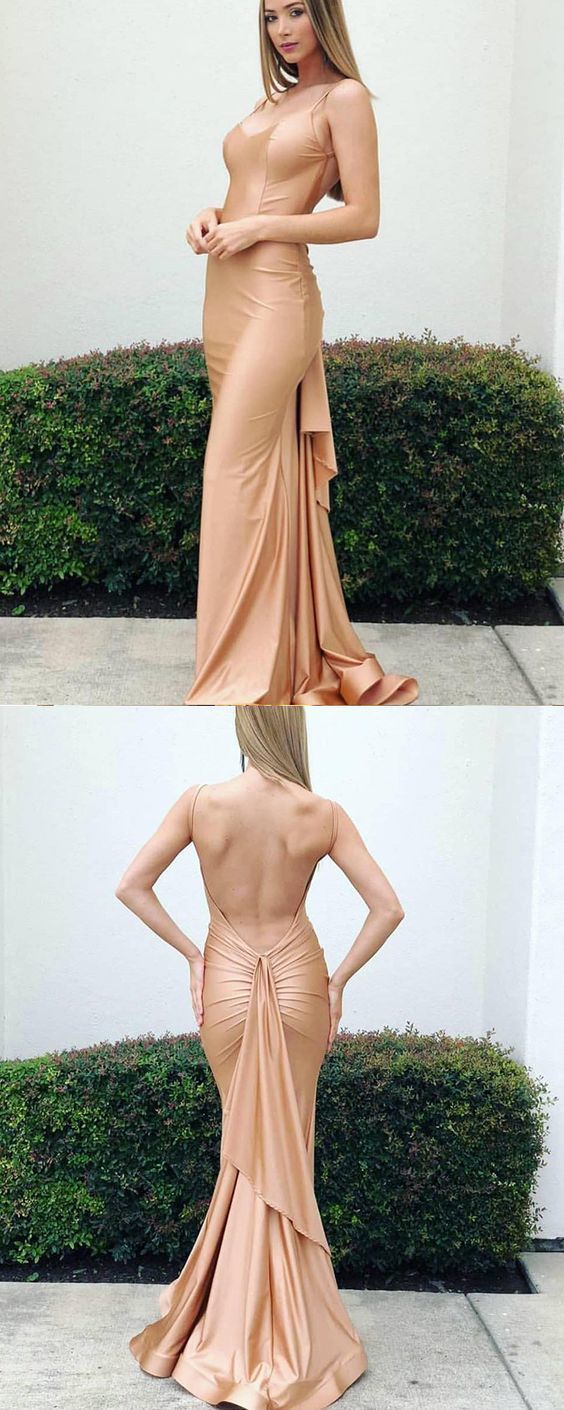 spaghetti straps satin mermaid prom dress, spaghetti straps simple satin evening spaghetti straps satin mermaid prom dress cg13294