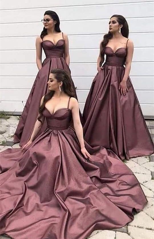 chocolate bridesmaid dresses sweetheart corset prom dress, evening dress cg21055