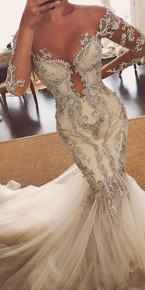 Romantic Off The Shoulder Long Sleeves Wedding prom Dresses cg7102
