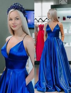 Royal Blue Prom Dress with Pockets, Prom Dresses, Evening Dress, Dance Dress, Graduation School Party Gown cg7367
