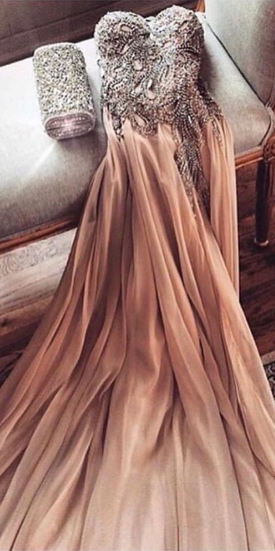 champagne chiffon long prom dress 2020 with sweetheart cg7502