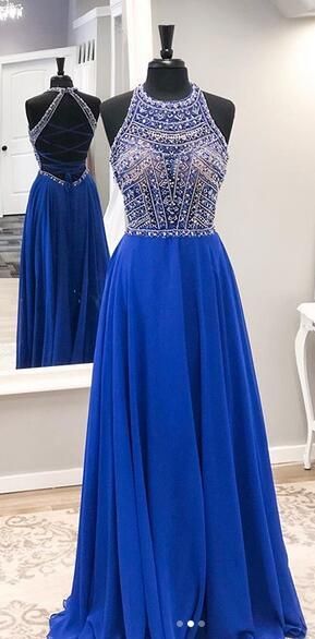 A-line Beaded Long Prom Dress 8th Graduation Dress Custom-made School Dance Dress cg7522