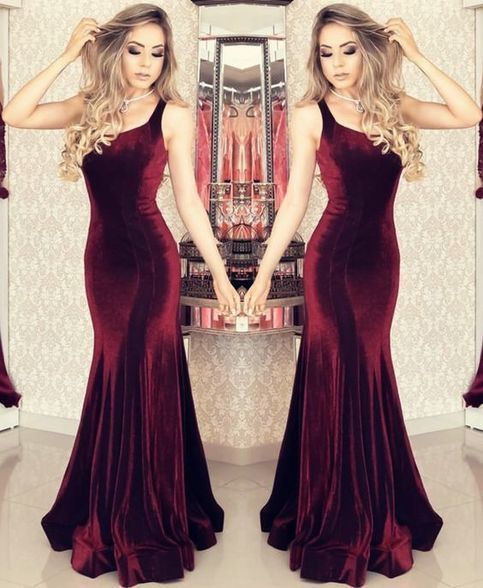 Mermaid Prom Party prom Dresses One Shoulder Formal Women Dress, Cheap Evening Dress cg7537