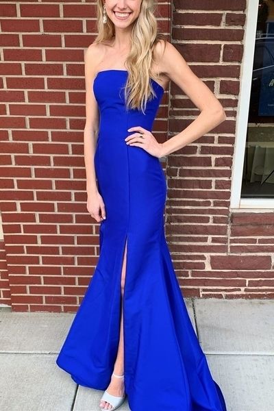 Simple Mermaid Royal Blue Prom Dress cg7612