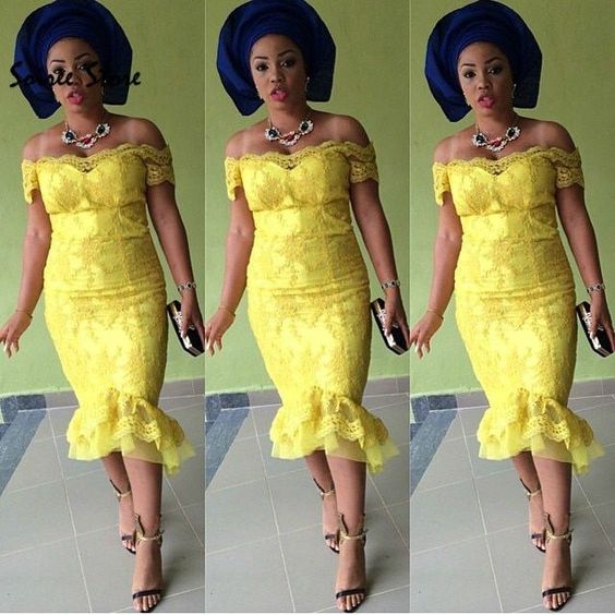 Stylish Yellow Prom Dresses African Lace Mermaid Evening Dress Knee Length Short Prom Party Gowns cg8733