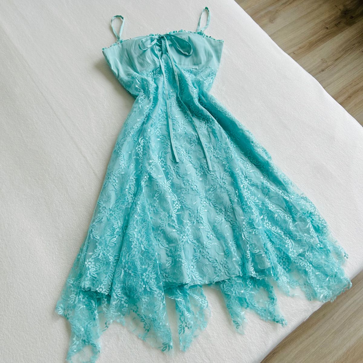 amakanas-Blue lace short homecoming dress birthday party dress mint candy fairy gh5235