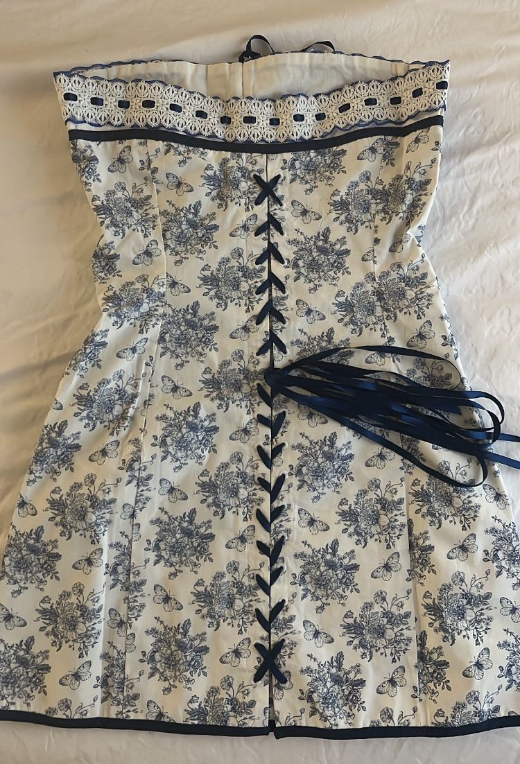 amakanas-- Blue floral elegant short chiffon homecoming dress for girls garden party dress blue and white porcelain gh5720