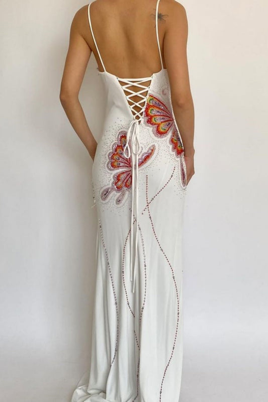 amakanas-Elegant Long chiffon Party Dress With Butterflies gh6108