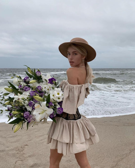 amakanas-Sweet Short Chiffon Homecoming Dress with Lace Vintage Corset gh5337