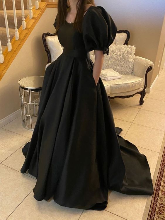 Black Long Prom Dress, Evening Dress fg2637