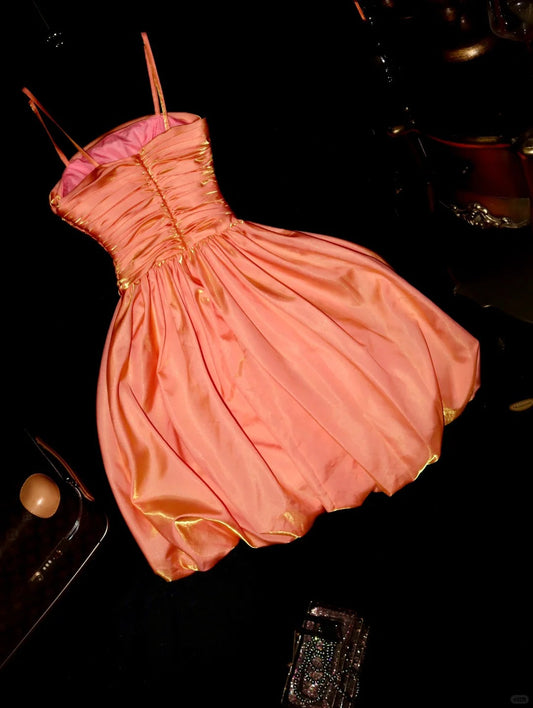 Orange Homecoming Dress Fashion Short Satin Prom Dress Evening Dress gh4420