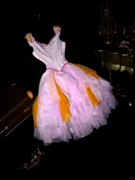 Purple Beaded Princess Homecoming Dress Short Tulle Ball Gown Evening Dress gh4428