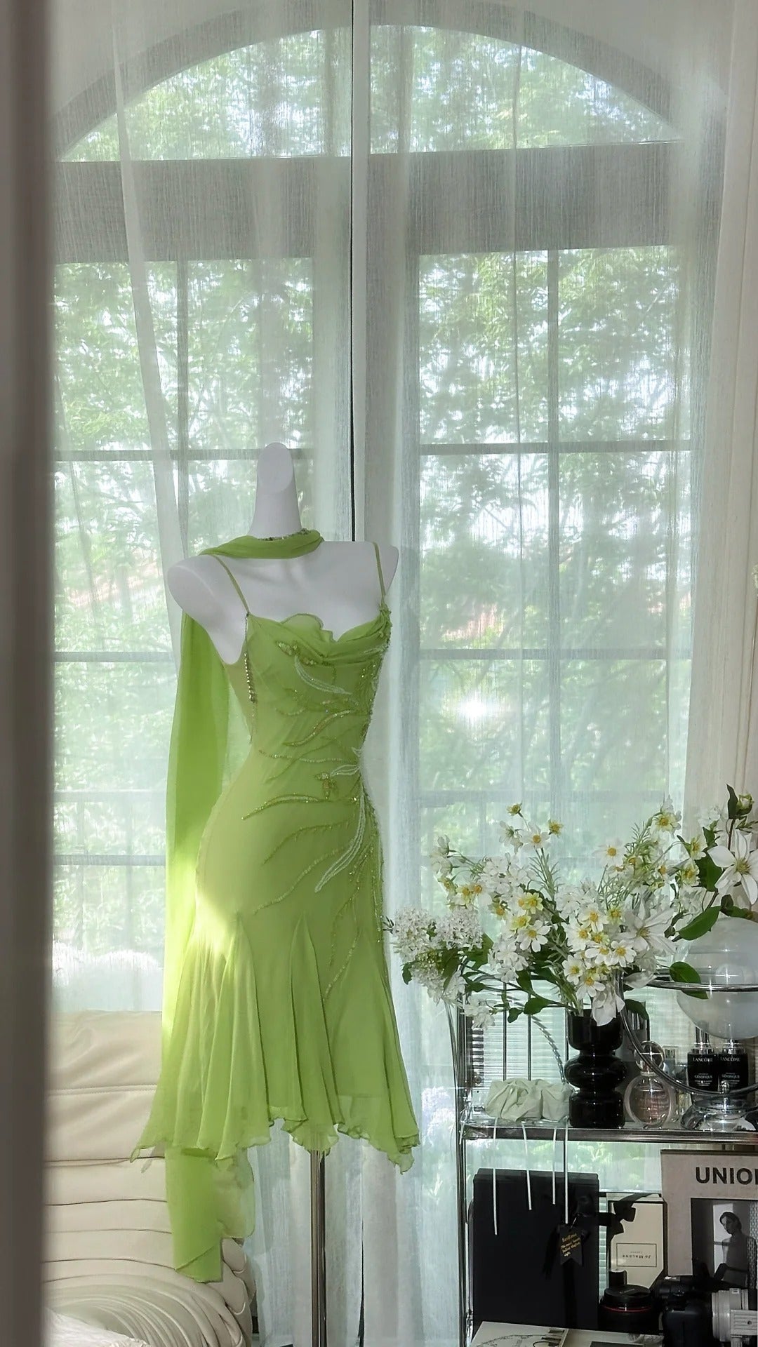 Romantic Green Exquisite Beaded Short Chiffon Homecoming Dress Prom Dress Evening Dress Birthday Party Dress gh4277