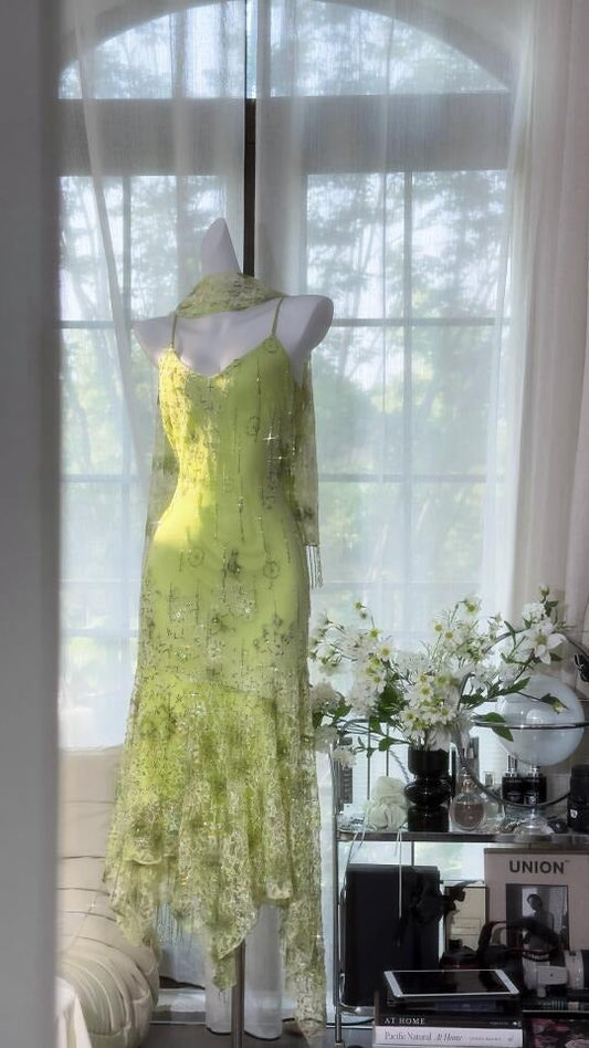 Green Elegant Romantic Chiffon Long/Short Homecoming Dress Prom Dress Evening Dress gh4399