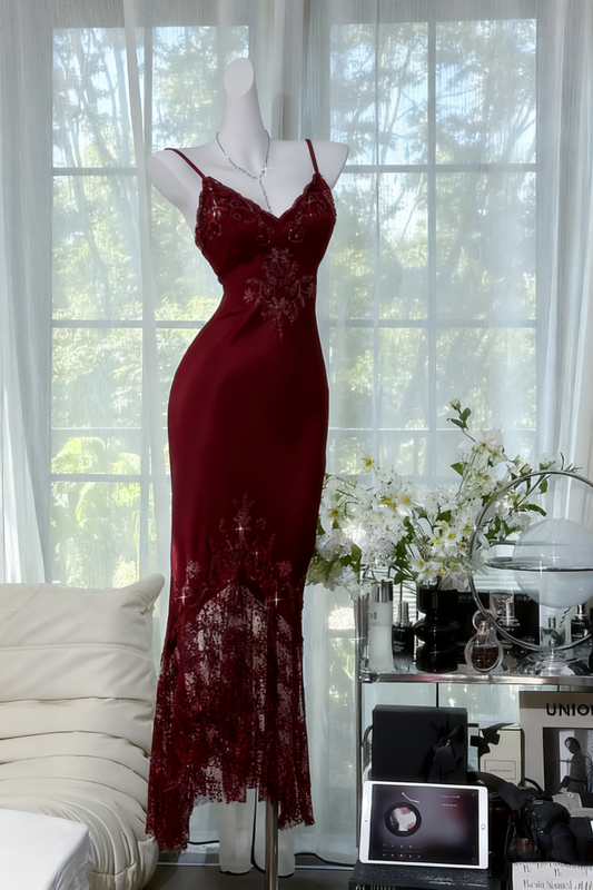 Black shiny vintage exquisite beaded satin lace long homecoming dress prom dress evening dress party dress gh4823