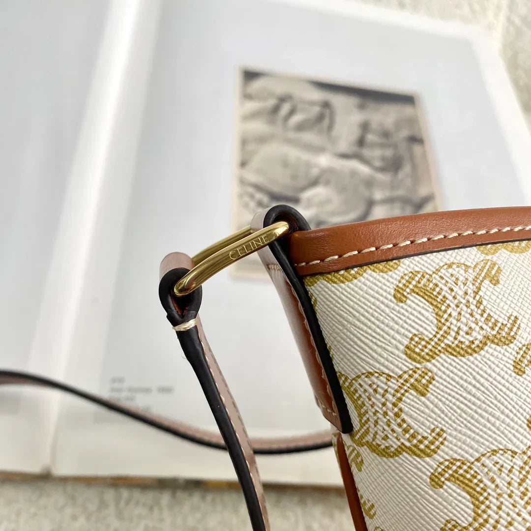 Celine flower white 20 small bucket bag 20×22×13cm