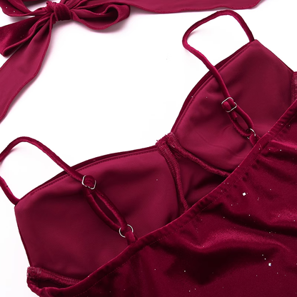 Vintage Glittering Sequin Sweetheart Spaghetti Strap Ruffled High Slit Prom Dress Evening Dress TP4350