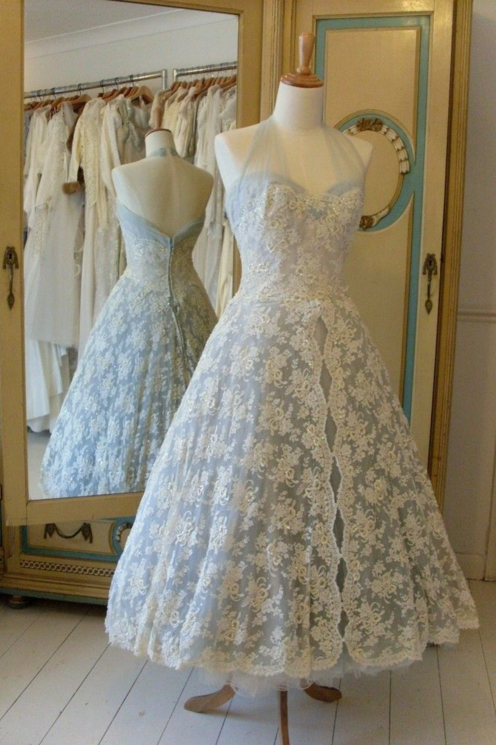 amakanas-Homecoming Dress Niche retro fashion lace princess suspenders long prom dress gh5835