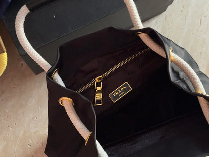 Prada Nylon Bucket Bag Black Handbag 26x25cm