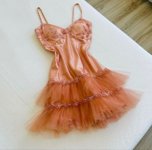 amakanas-Exquisite beaded short floral homecoming dress in chiffon tulle gh5787