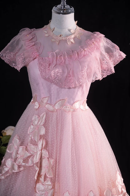 Pink Sweet Tulle Homecoming Dress Vintage Prom Dress Birthday Dress gh4542