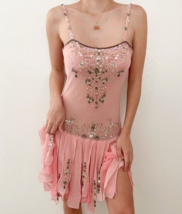 amakanas-Pink Beaded Sparkling Short Chiffon Homecoming Dress Birthday Party Dressgh5134