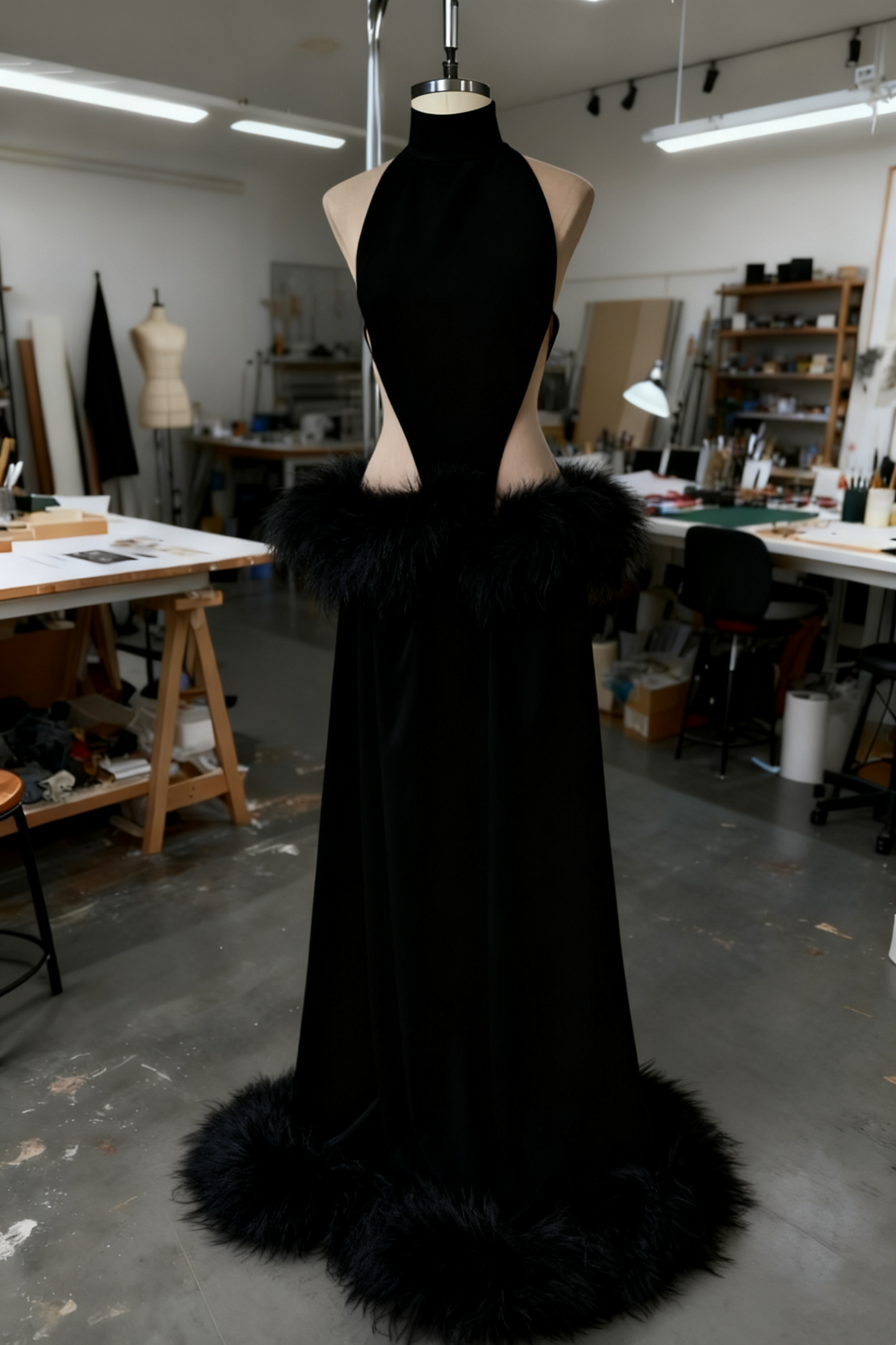 amakanas-Sexy Long Fur Dress gh6162