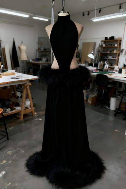 amakanas-Sexy Long Fur Dress gh6162