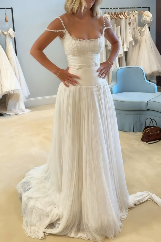 amakanas-Long, floor-length tulle wedding dress/prom dress gh6177