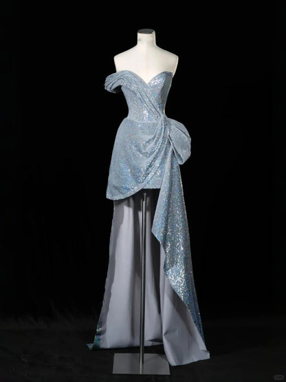 __Future space silver short starry bright romantic ball gown evening dress homecoming dress birthday dress prom dress gh4354