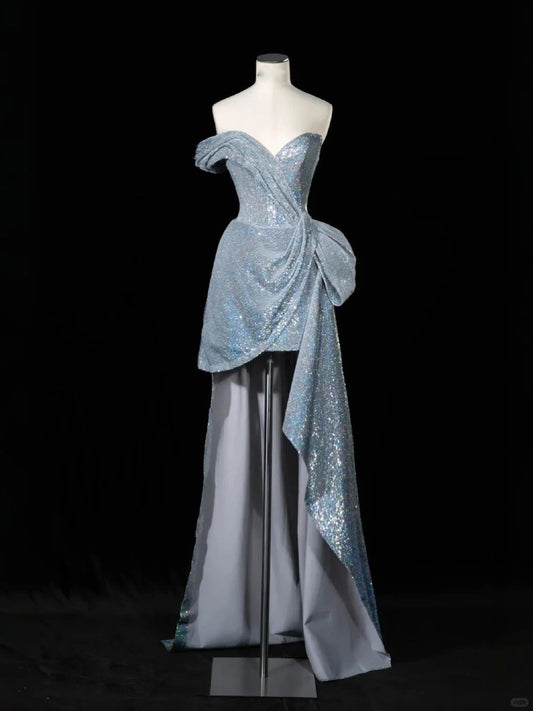 __Future space silver short starry bright romantic ball gown evening dress homecoming dress birthday dress prom dress gh4354