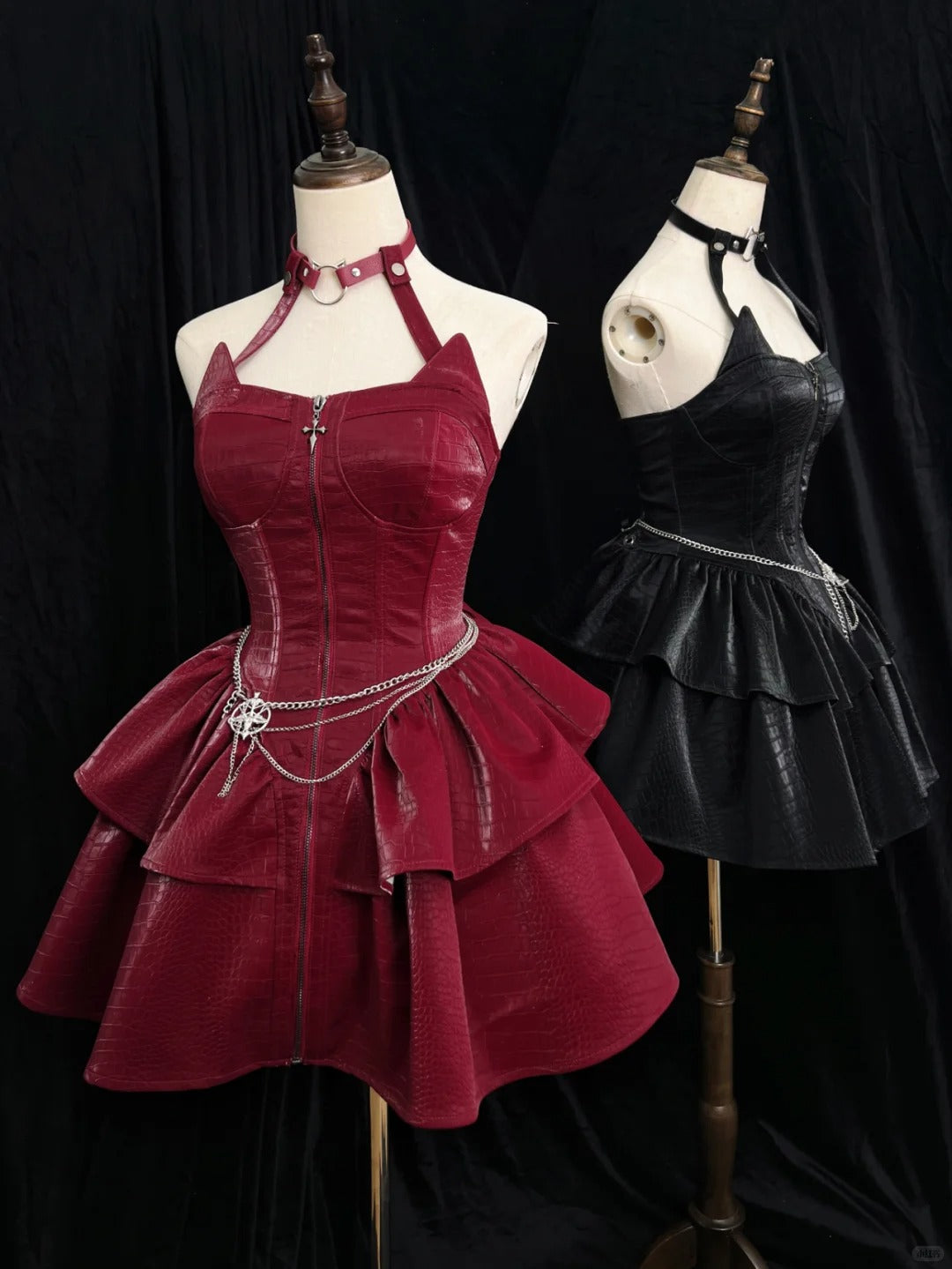 amakanas-Black/Red Short Homecoming Dress Halloween Party Dress Halloween Costume Outfit Halloween gh5771