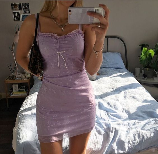 Charming Straps Lavender Sheath Mini Prom Dress Homecoming Dress  SH1276