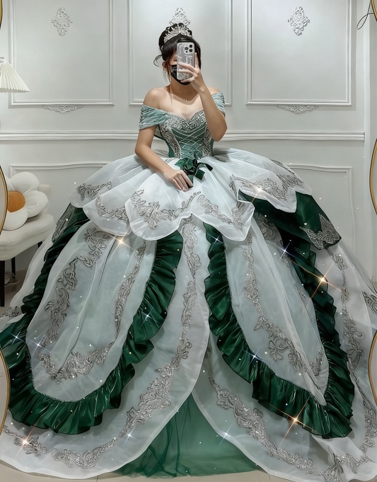 amakanas-sweet 16 princess Green Princess Dress gh6183