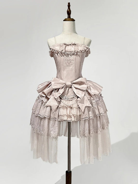 amakanas-Pink Sweet Formal Princess Satin Short Homecoming Dress Birthday Party Dress gh5348