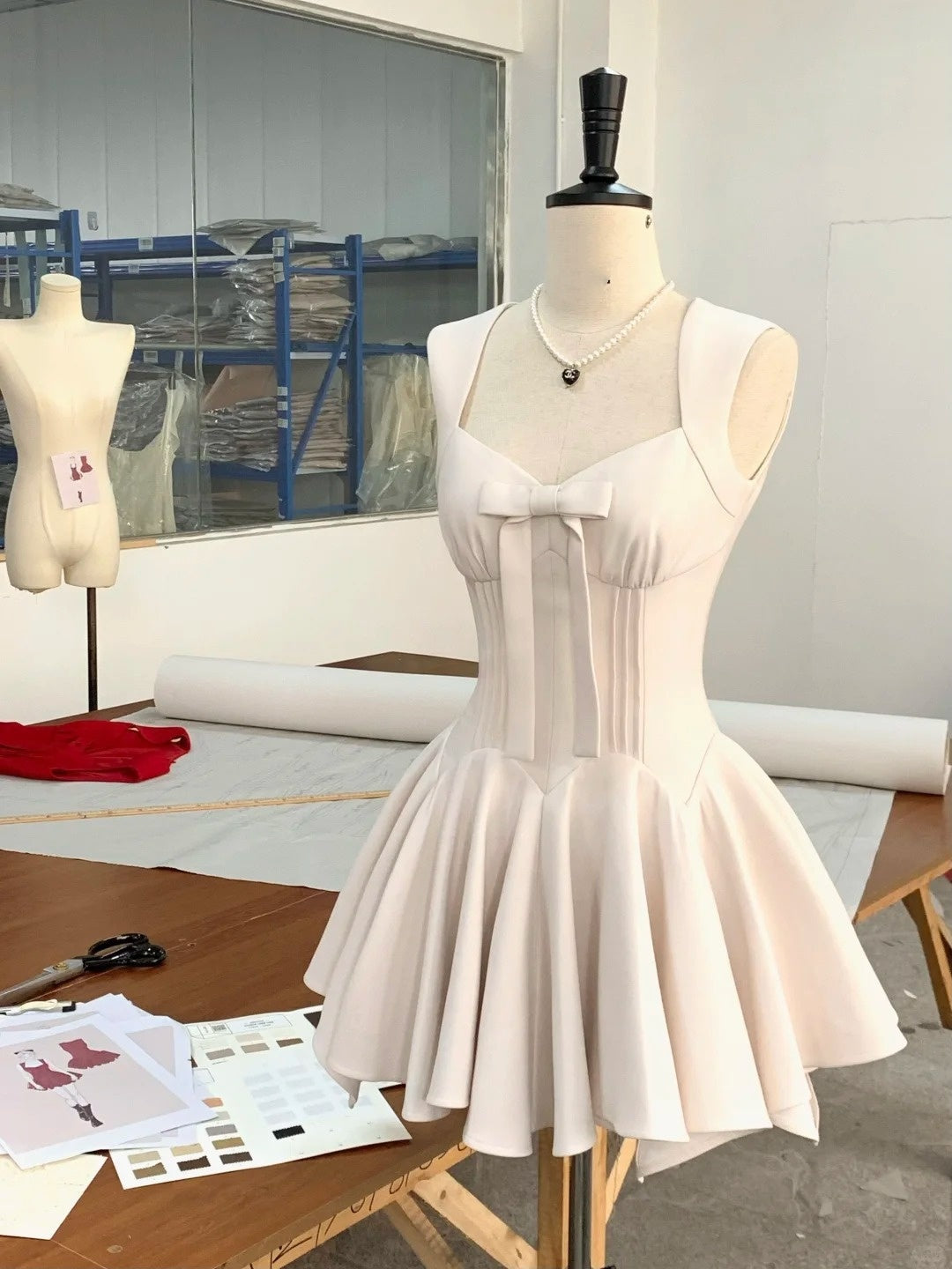 amakanas-White simple homecoming dress satin gh5740