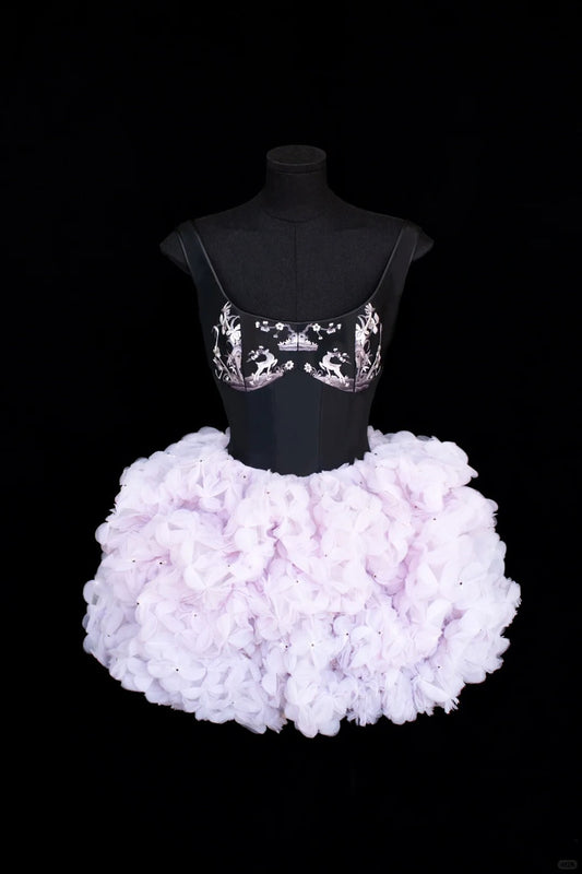 amakanas-Pink purple elegant fairy girl short puffy dress homecoming dress birthday dress gh5370