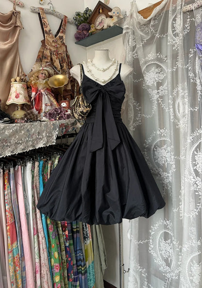 amakanas-Black vintage short satin homecoming dress birthday dress gh5224