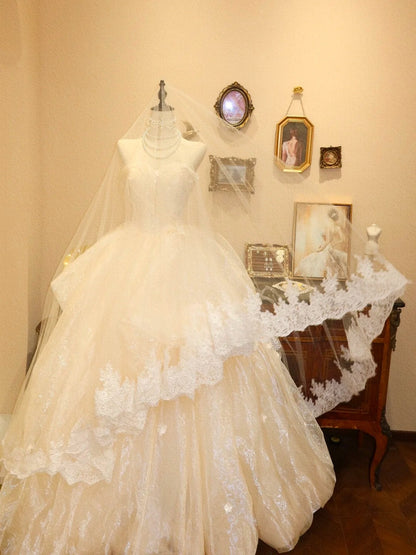 amakanas-White wedding dress, vintage and elegant long formal ball gown gh6132