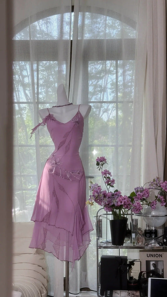 Purple Floral Exquisite Chiffon Homecoming Dress Prom Dress Evening Dress Party Dress gh4320