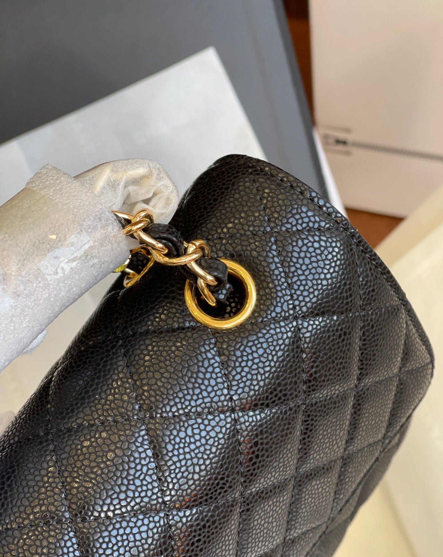 CHANEL CLASSIC FLAP QUILTED BLACK  BAG PURSE
