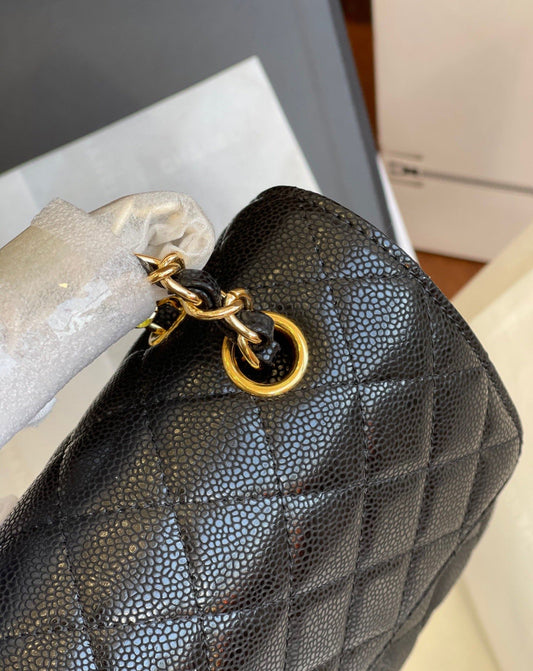 CHANEL CLASSIC FLAP QUILTED BLACK  BAG PURSE