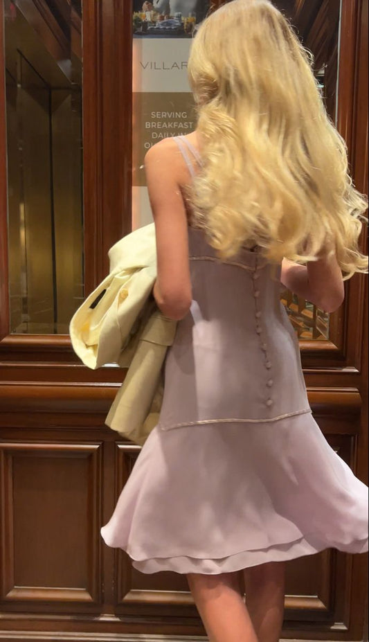 amakanas-Pink elegant ruffled new short chiffon homecoming dress gh5257