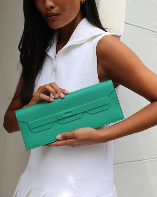 *FIRE PRICE* Hermès Birkin Shadow Cut Clutch Bag In Vert Vertigo Swift Leather