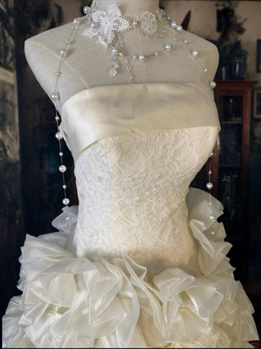 amakanas-Ivory White Tulle Princess Short Formal Homecoming Dress Birthday Party Dress gh5356